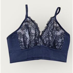 Ruby Ribbon Lace Second Skin Demiette Black Nwt Size 32 with Petals